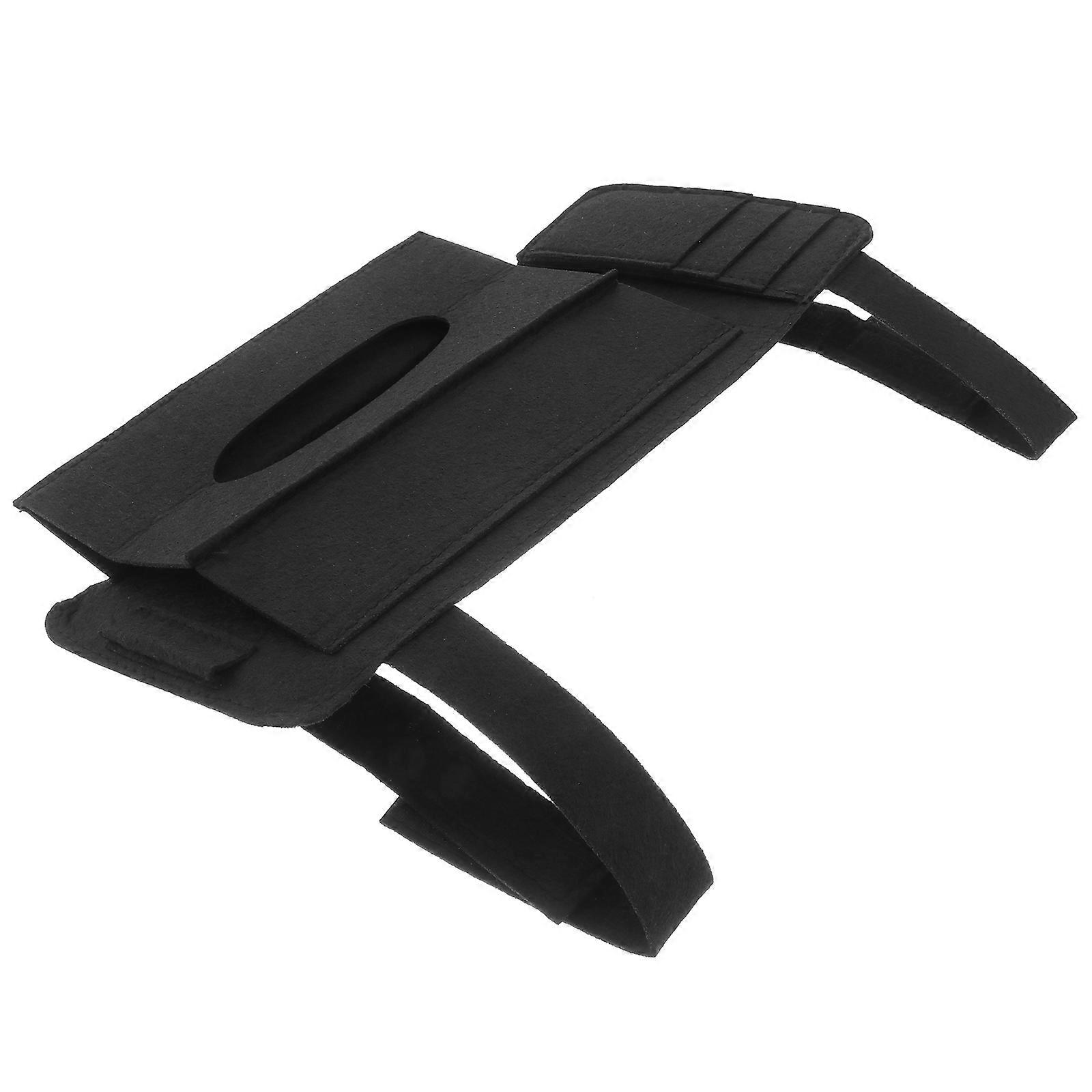 Black Car Tissue Case Felt Holder for Storage Use 1Pcs