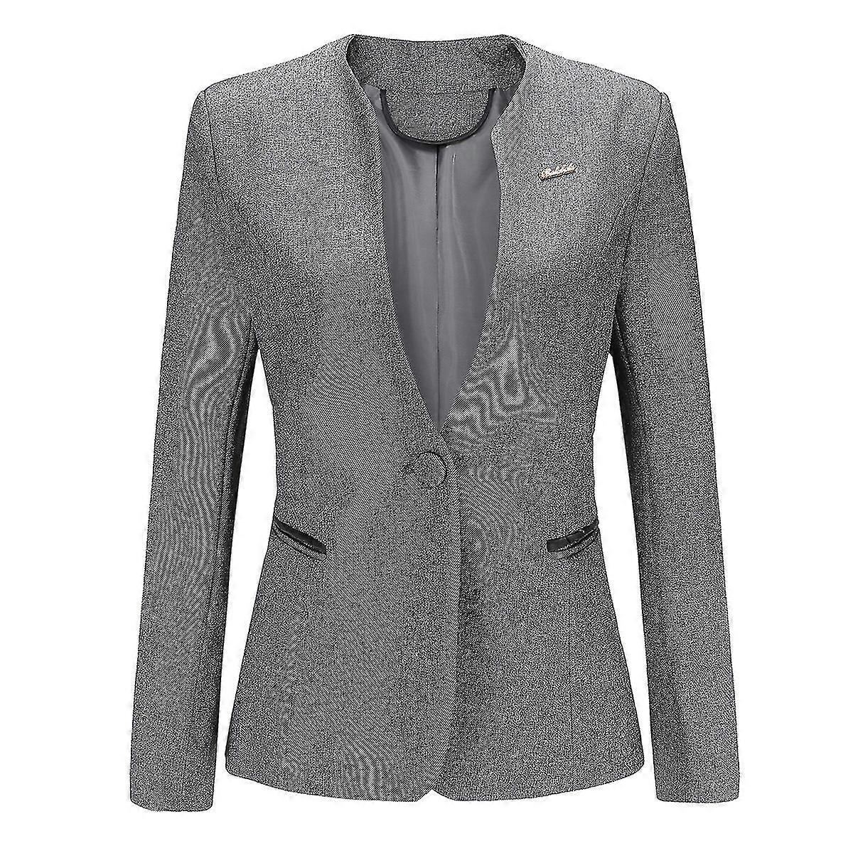 2026 Cloudstyle Women's Professional Business Solid Color 1 Button Blazer