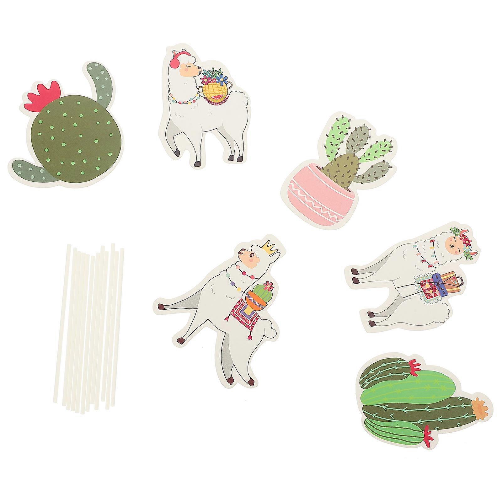Alpaca Cake Topper for Theme Cake Decoration 24Pcs Paper Picks