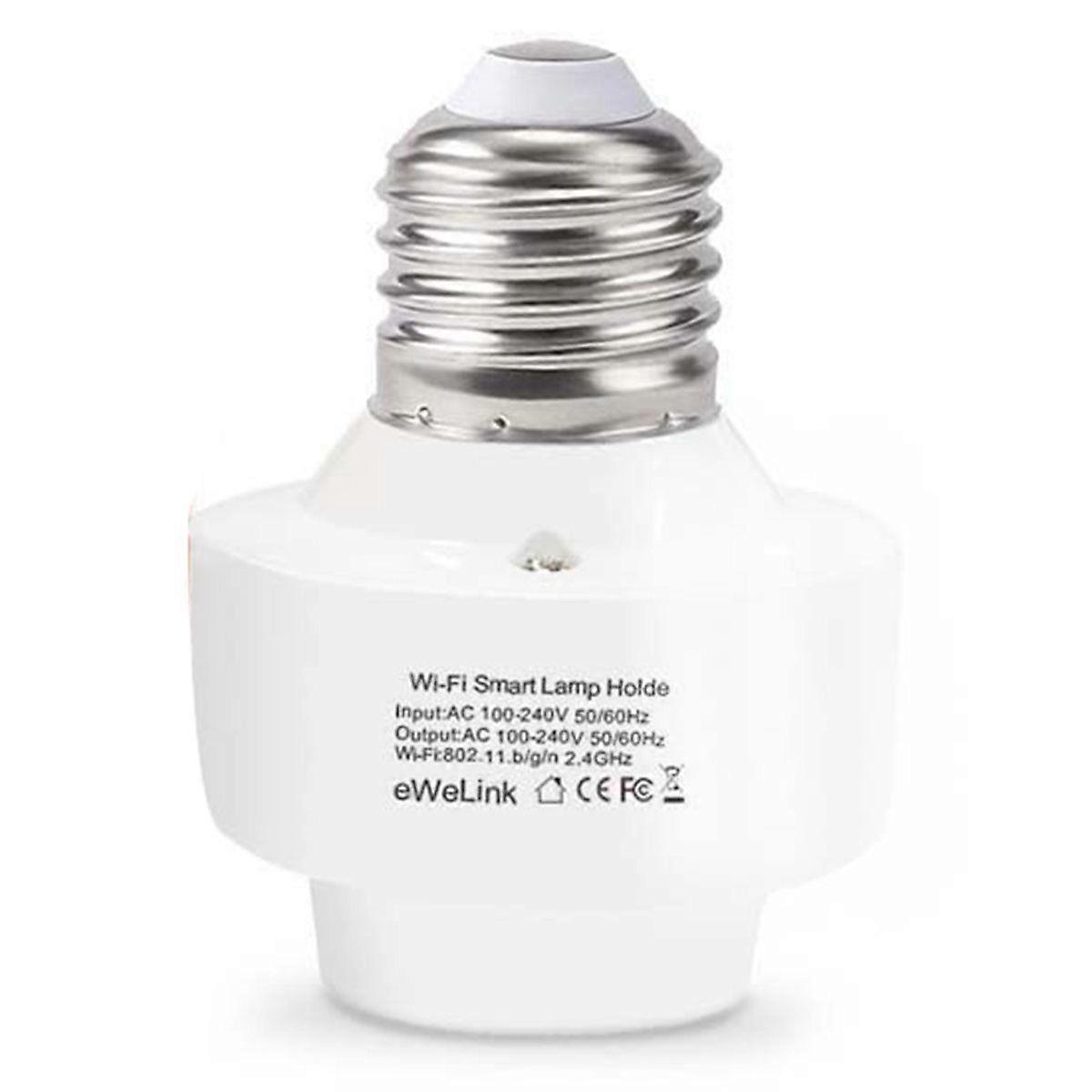 Smart WiFi Bulb Socket E26 E27 Light Bulb Adapter,Wireless 2.4G Remote Control Lamp Base Holder, APP Remote Timer