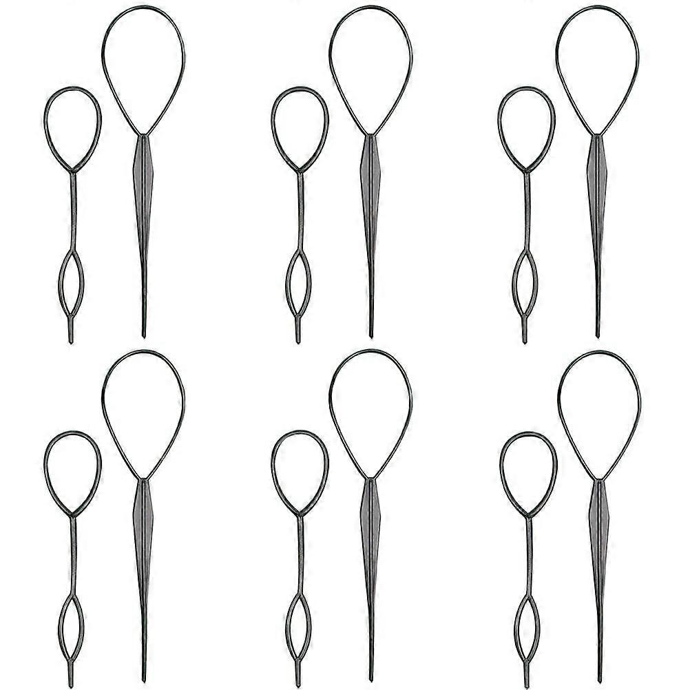 12pcs Black Hair Styling Tools Set for Easy Ponytail and Braid Creation