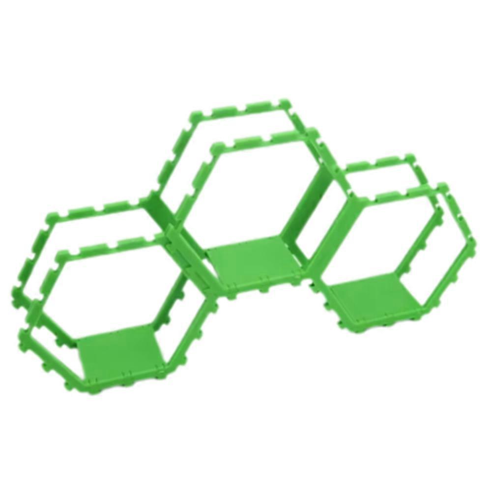 3PCS New Hexagonal Toy Showcase Stand Green