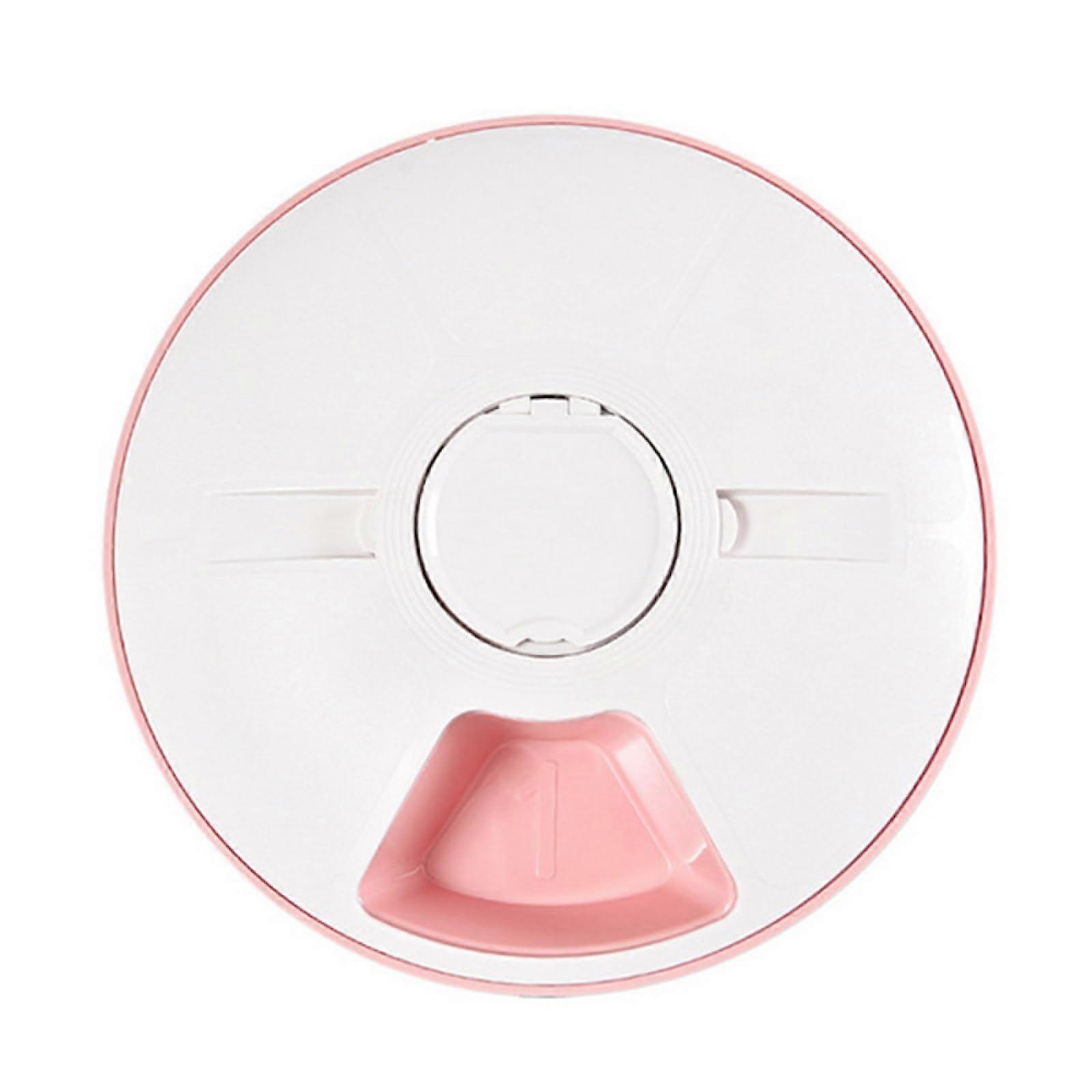 Automatic Pet Feeder with Programmable Timer, 6Meal Portion Control for Cats and Dogs, Pink