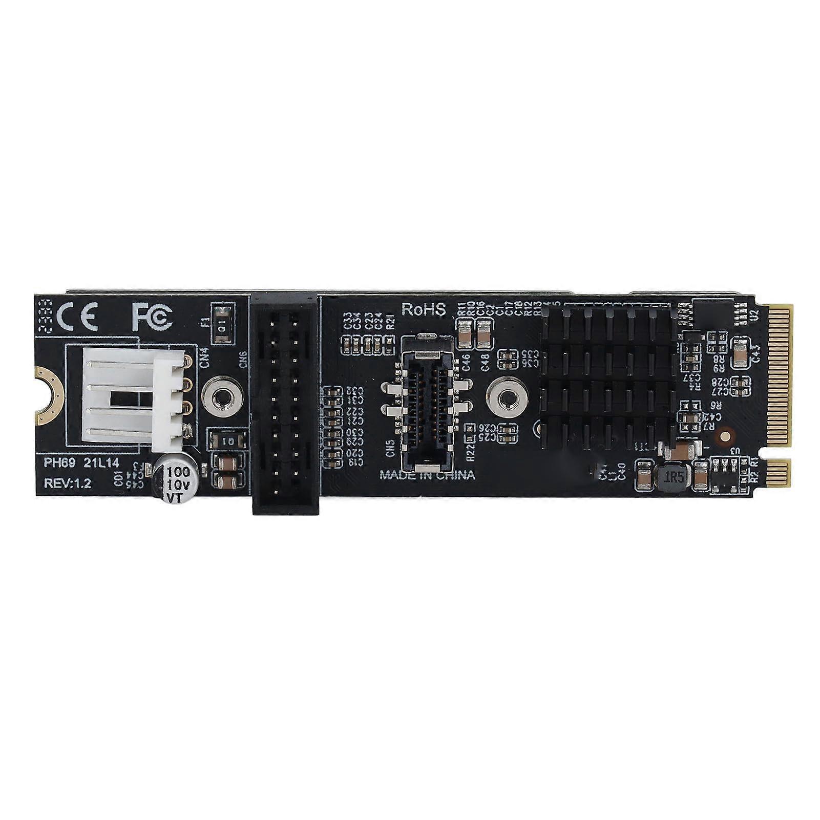 USB 3.0 Expansion Card for M.2 MKey NVMe, 5Gbps Front Panel TypeC/A, Speed Data Transfer