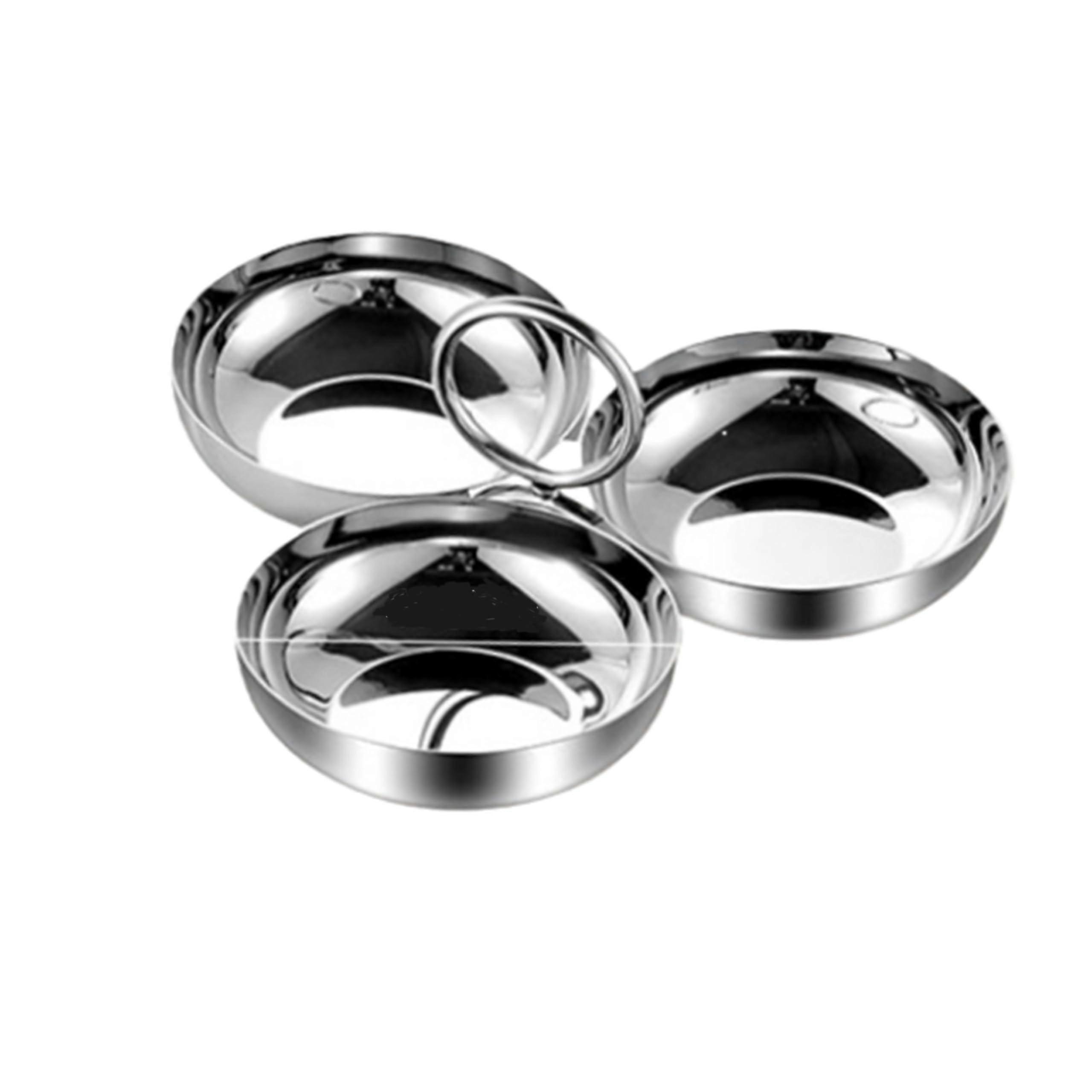 Stainless Steel Serving Tray with 3 Compartments, Rustproof Snack and Candy Dish, Dishwasher Safe