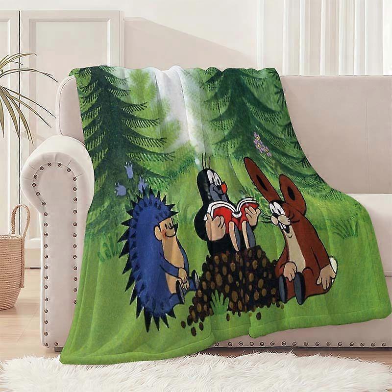 Mole Forest Storytelling Session Pattern Printed Soft Blanket All-Season Use
