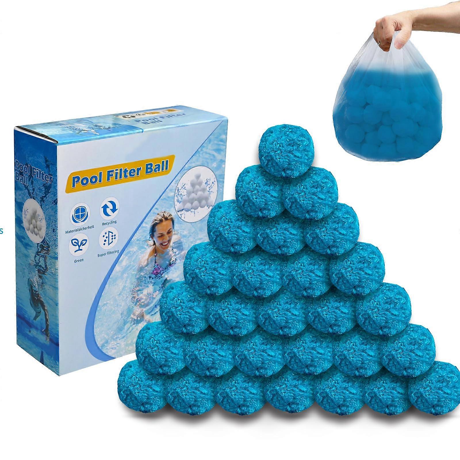 Reusable Pool Filter Balls 4.6 Lbs Blue EcoFriendly Efficiency Sand Filter Media Replacement