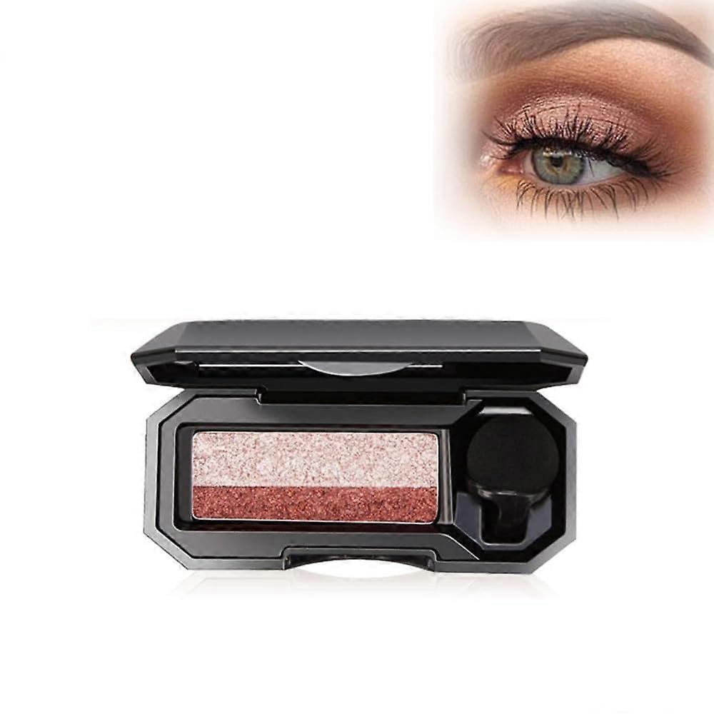 Waterproof Two Tone Eyeshadow Palette,  Pigmented Dual Shade Compact for Smooth Blend (#1)