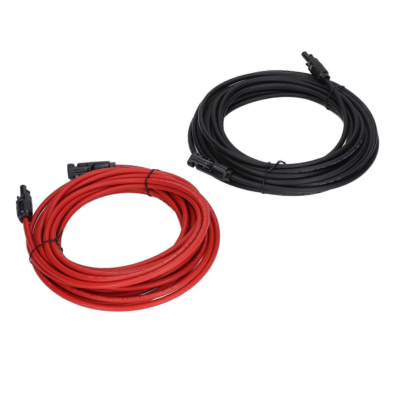 Solar Panel Extension Cable 10AWG 10m Waterproof MC4 Connectors  Current Capacity 2Pcs