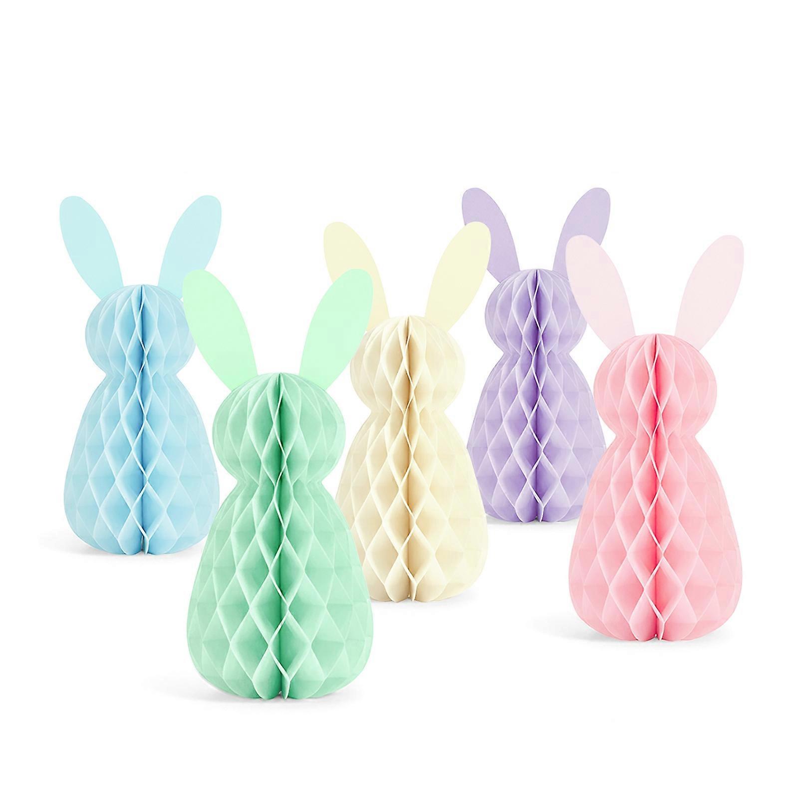 5 Pcs Easter Bunny Honeycomb Centerpiece 3D Paper Rabbit Ornament Spring Easter Party Table