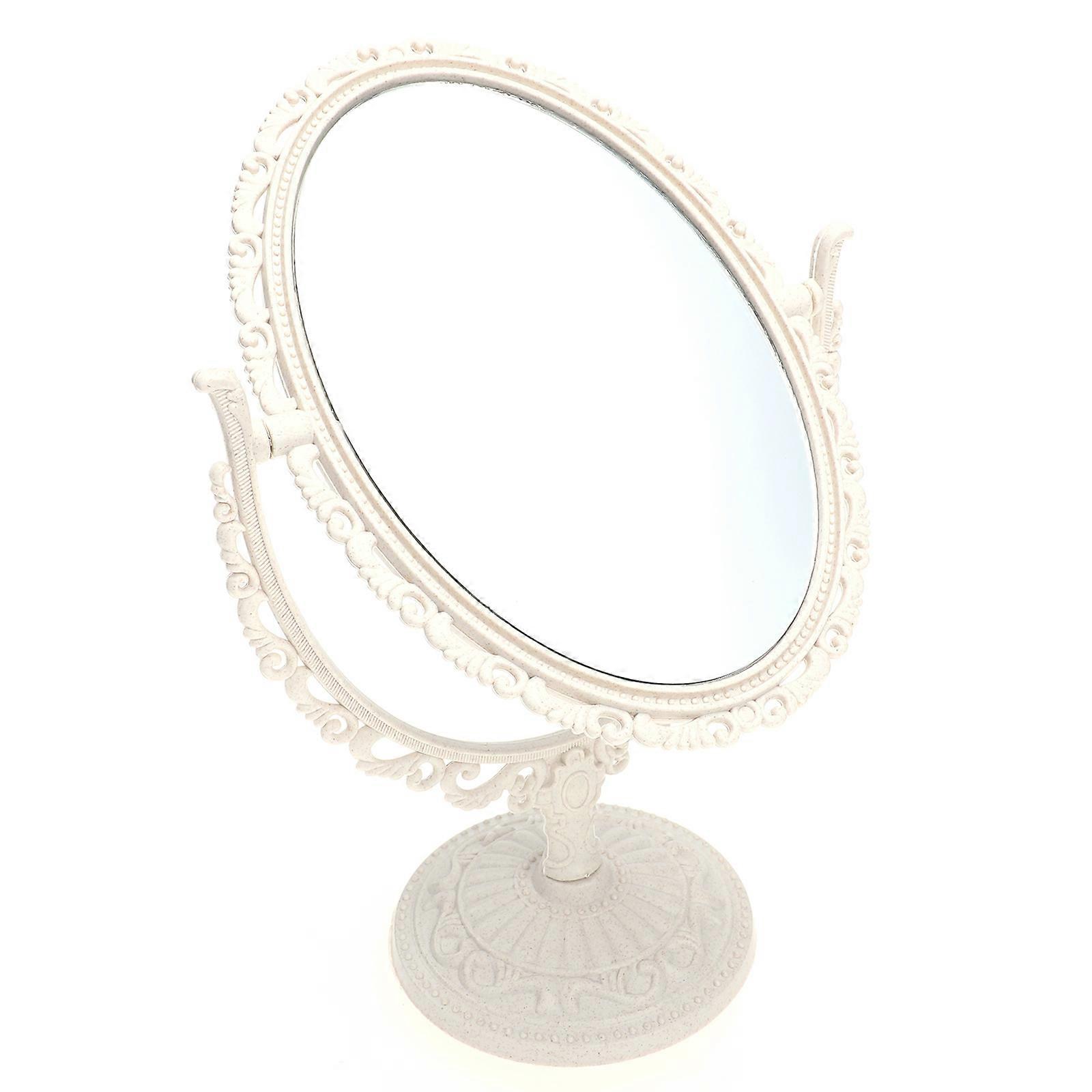 Makeup Mirror Creative Vintage Oval Desktop Mirror for Women Use