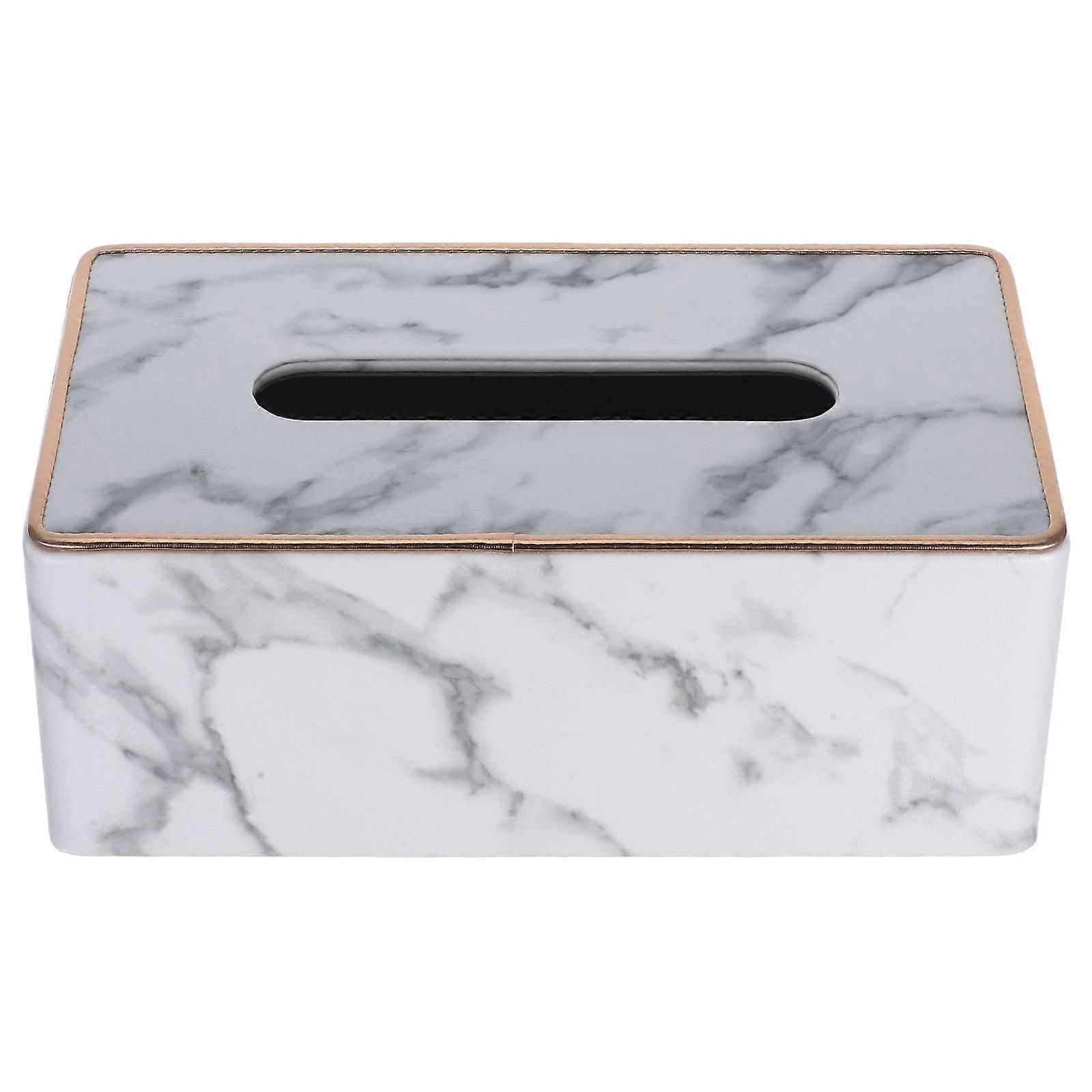 3Pcs Marble Pattern Tissue Box Holder for Home Use Modern Desktop Organizer