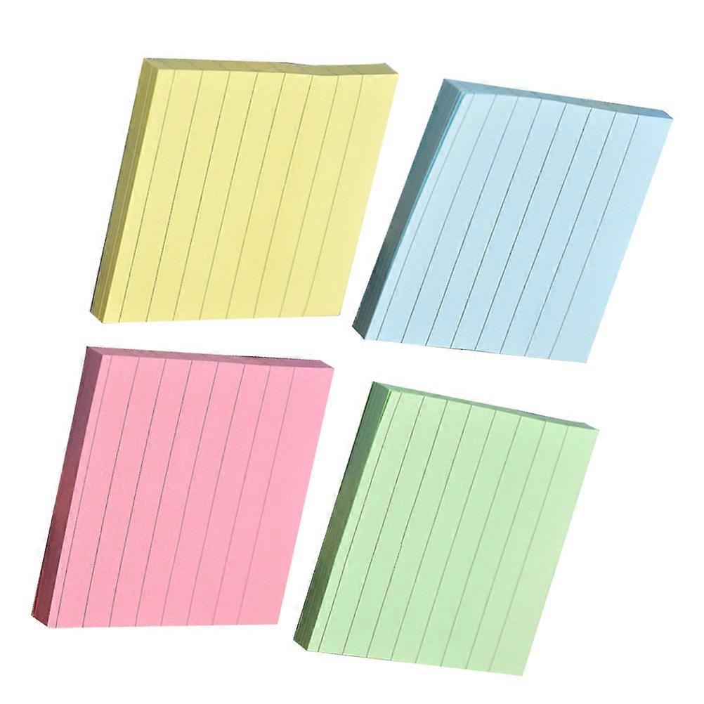 Self-Stick Note Pads Square Shape School Use Light Yellow Reminders 4Pcs