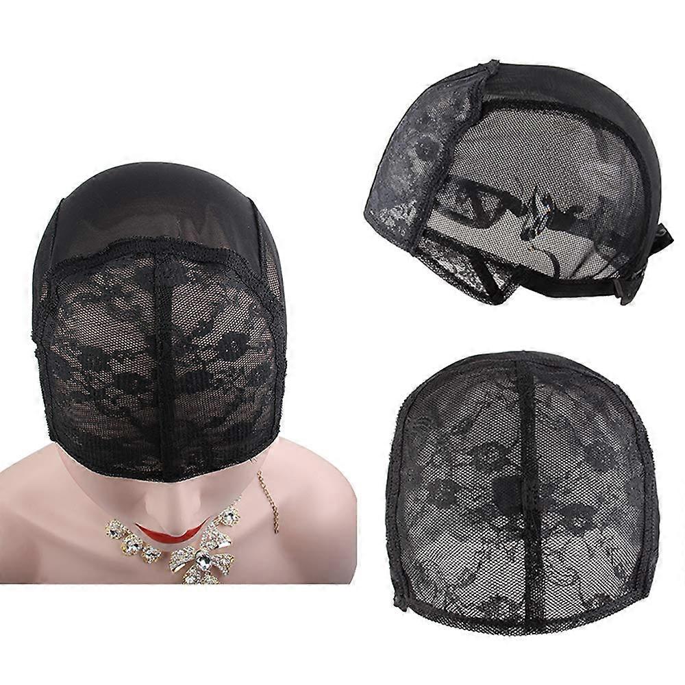 Small Size Lace Front Wig Cap 2 Pack with Adjustable Straps and Breathable Mesh Dome