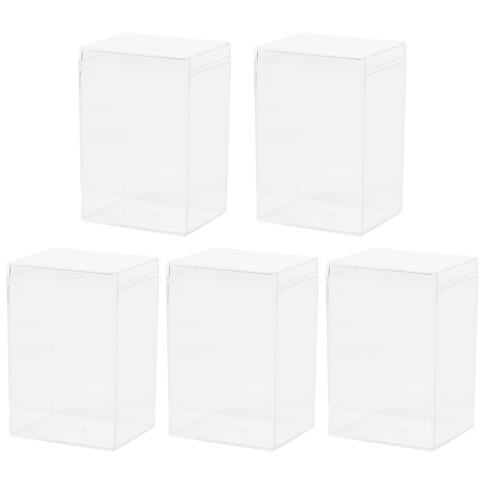 Model Display Box Transparent Figurine Storage Display Box with 5Pcs for Collection
