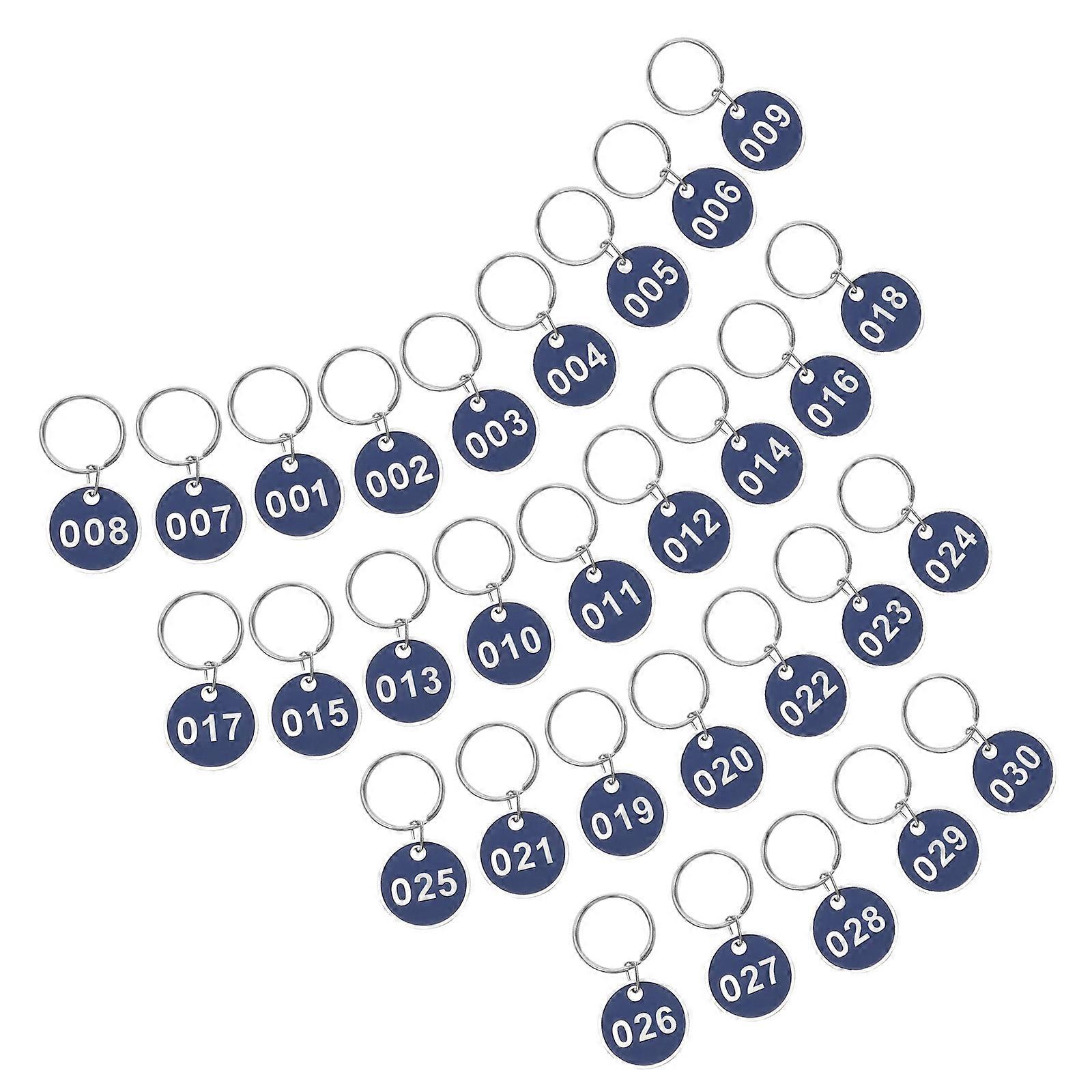 Aluminium Metal Tags for Classification 2Sets Blue Key Ring Labels