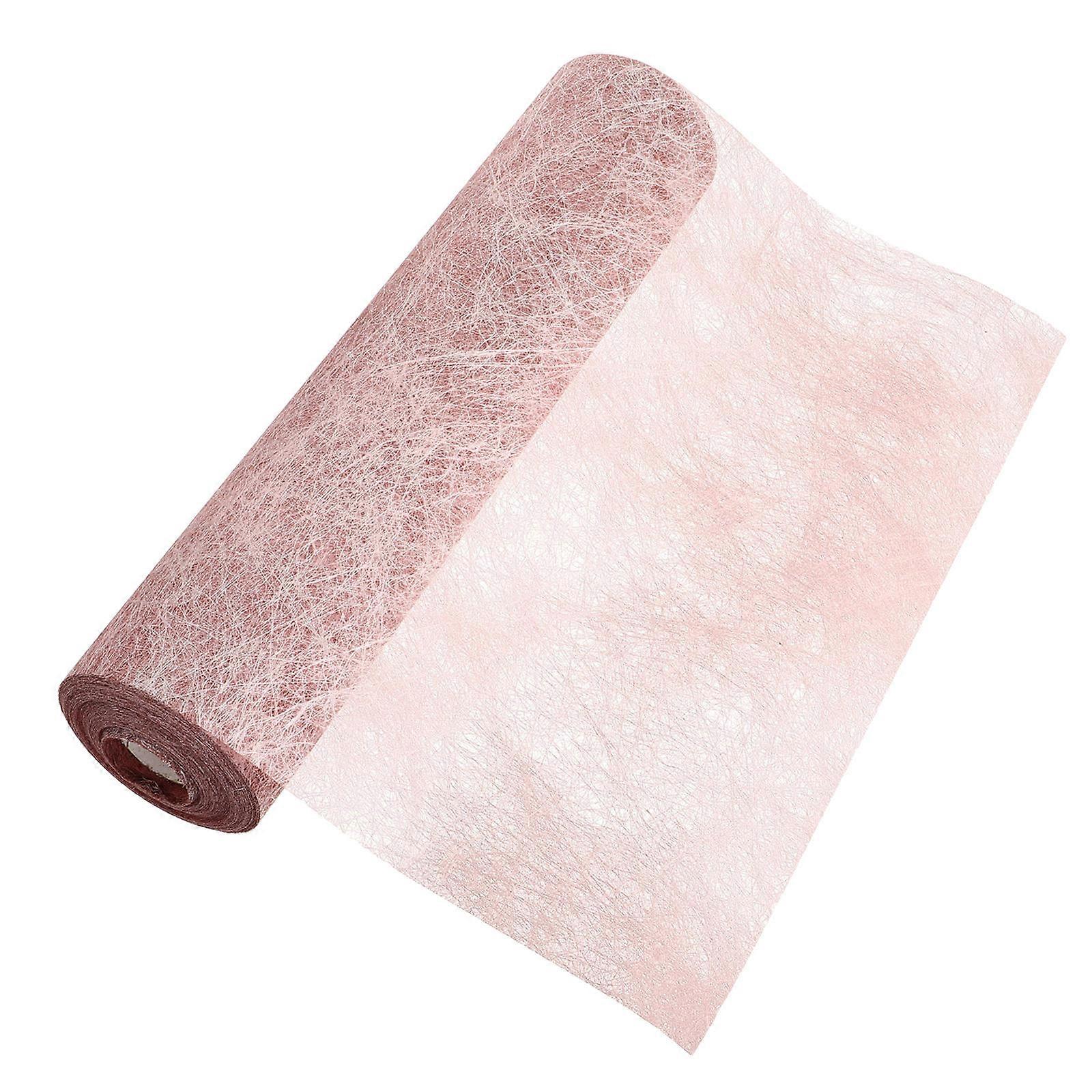 Metallic Fabric Table Runner Roll Reusable Party Table Runner 2Pcs Rose Gold
