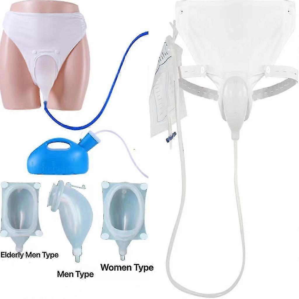 Silikon urinoppsamlingssystem 3 typer med 2 kateterposer