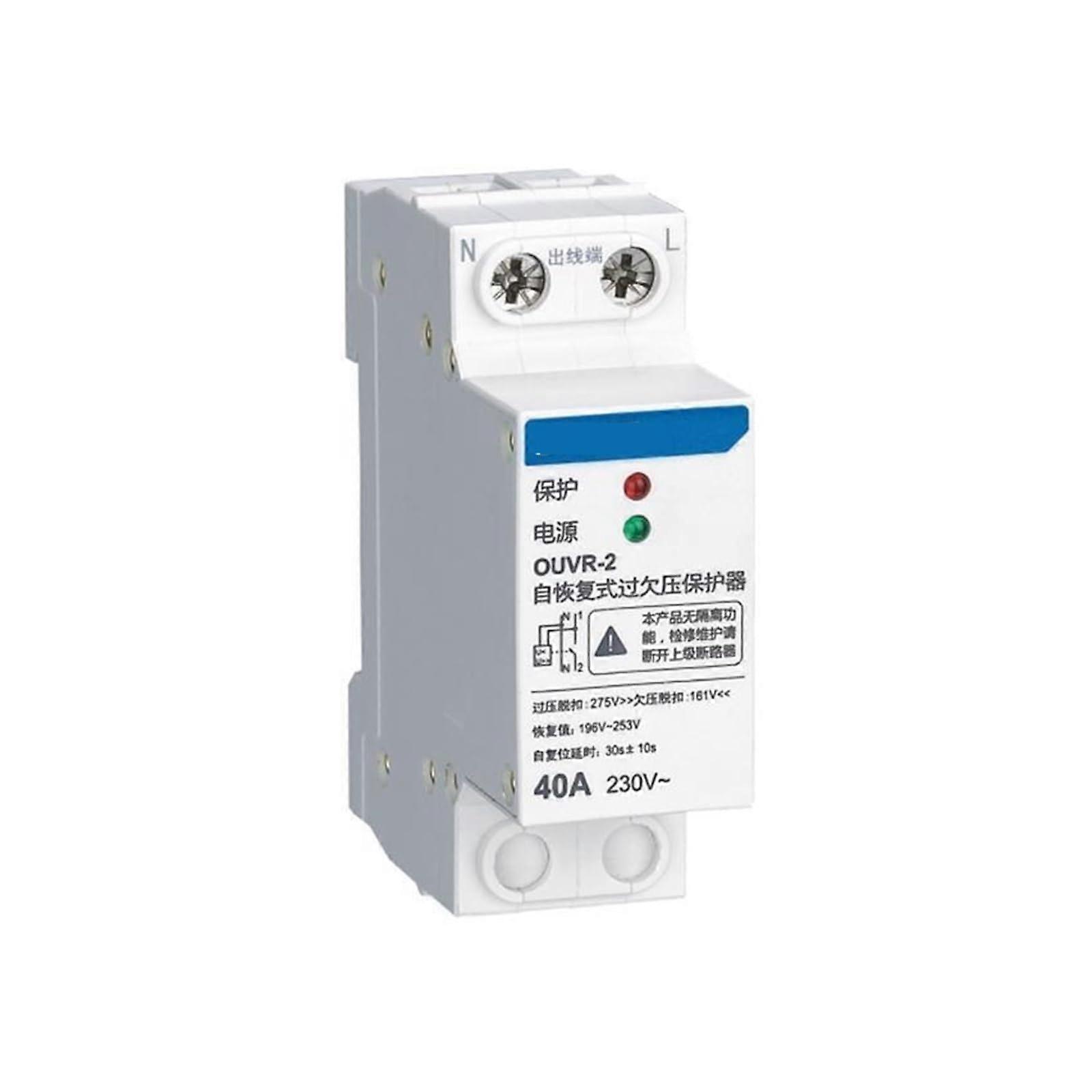 Over Voltage and Under Voltage Protector 80A 1P+N Single Phase  Load Capacity PhaseNeutral Switch