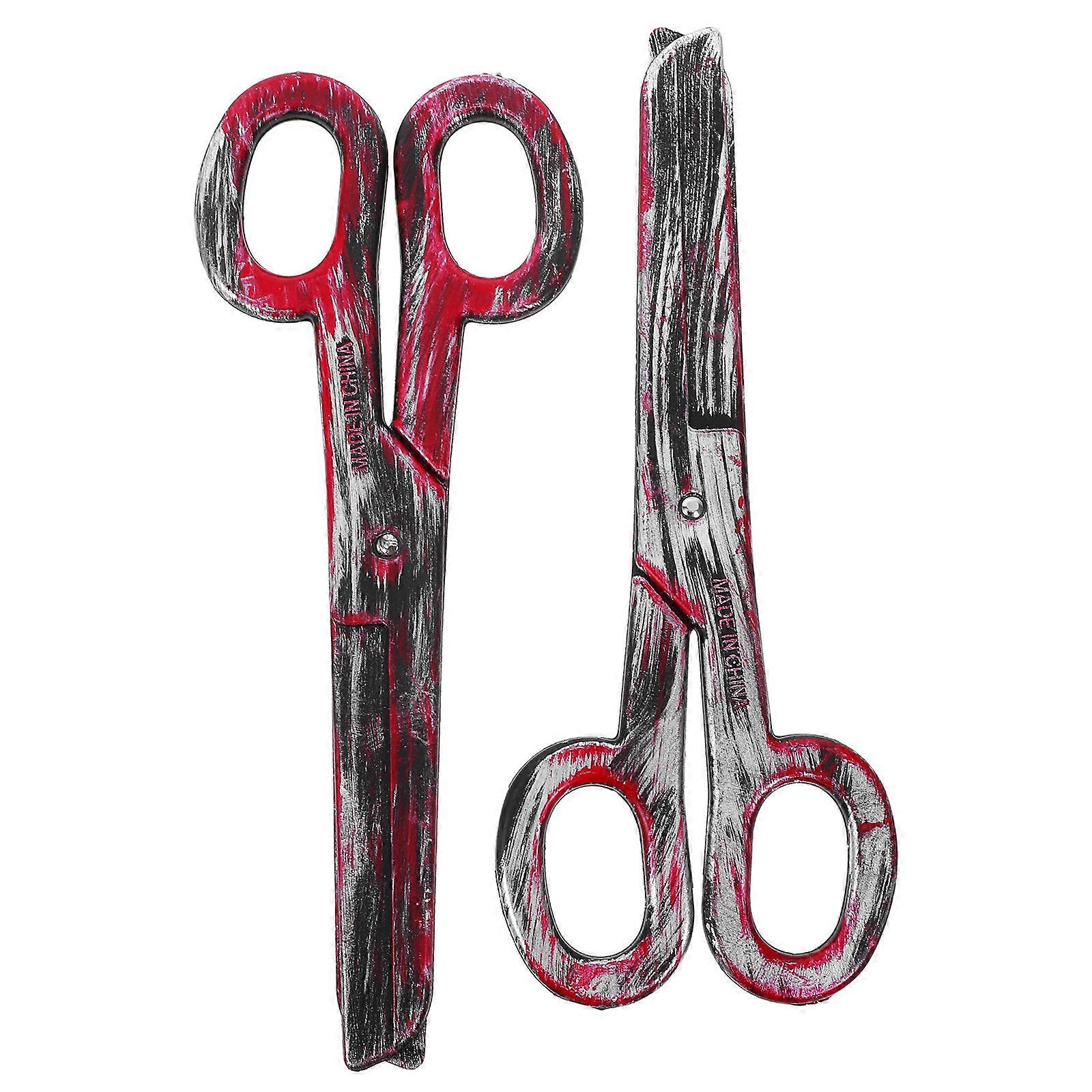 Small Clown Scissors Plastic Performing Accessory for Party 2Pcs Prop