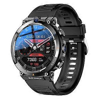 4G Smartwatch med SIM-kort, dobbeltkamera, pulsmåler, ultratynd NFC 1,39 tommer skærm