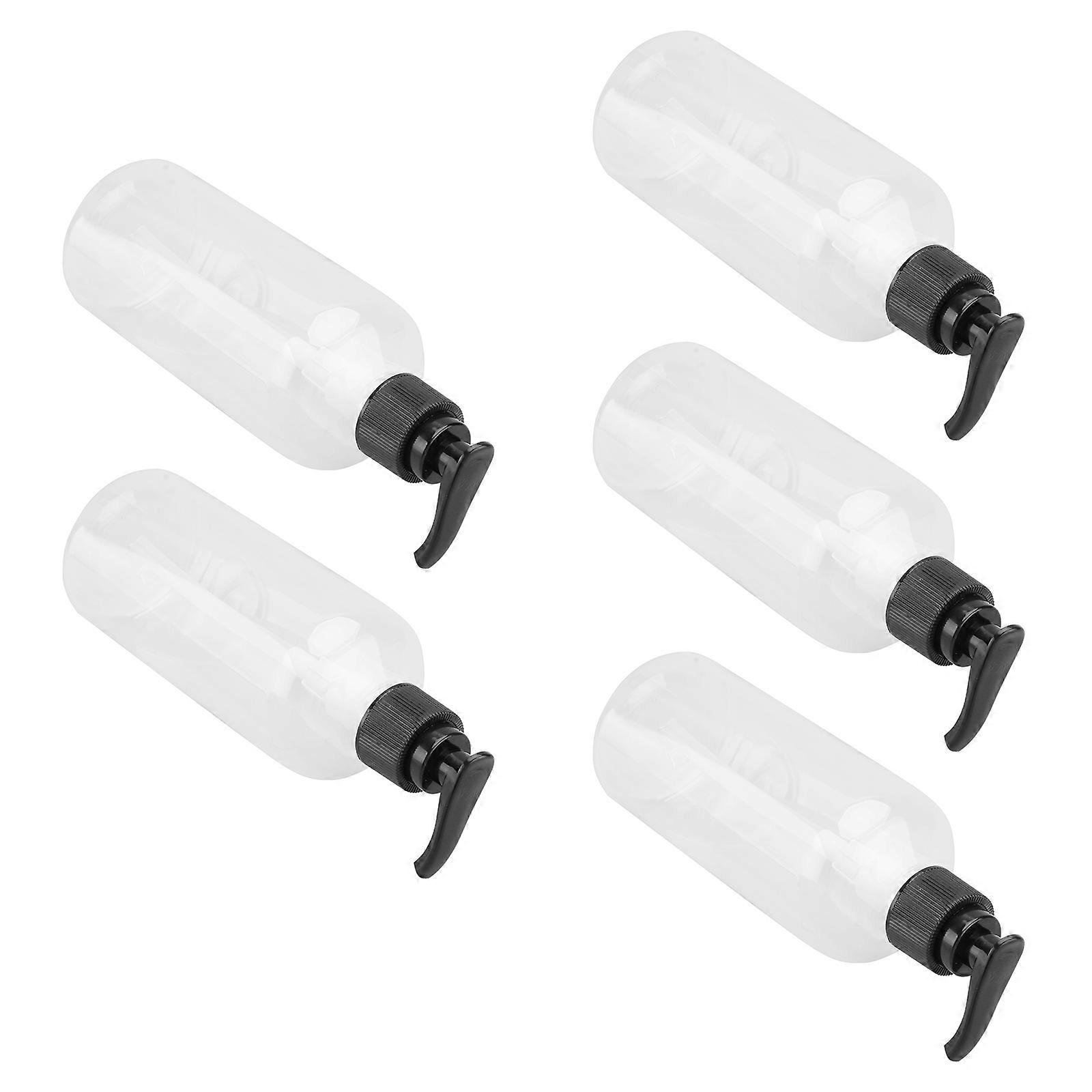 Black Press Pump Bottle Subpackaging Bottle for Storage 5Pcs Set