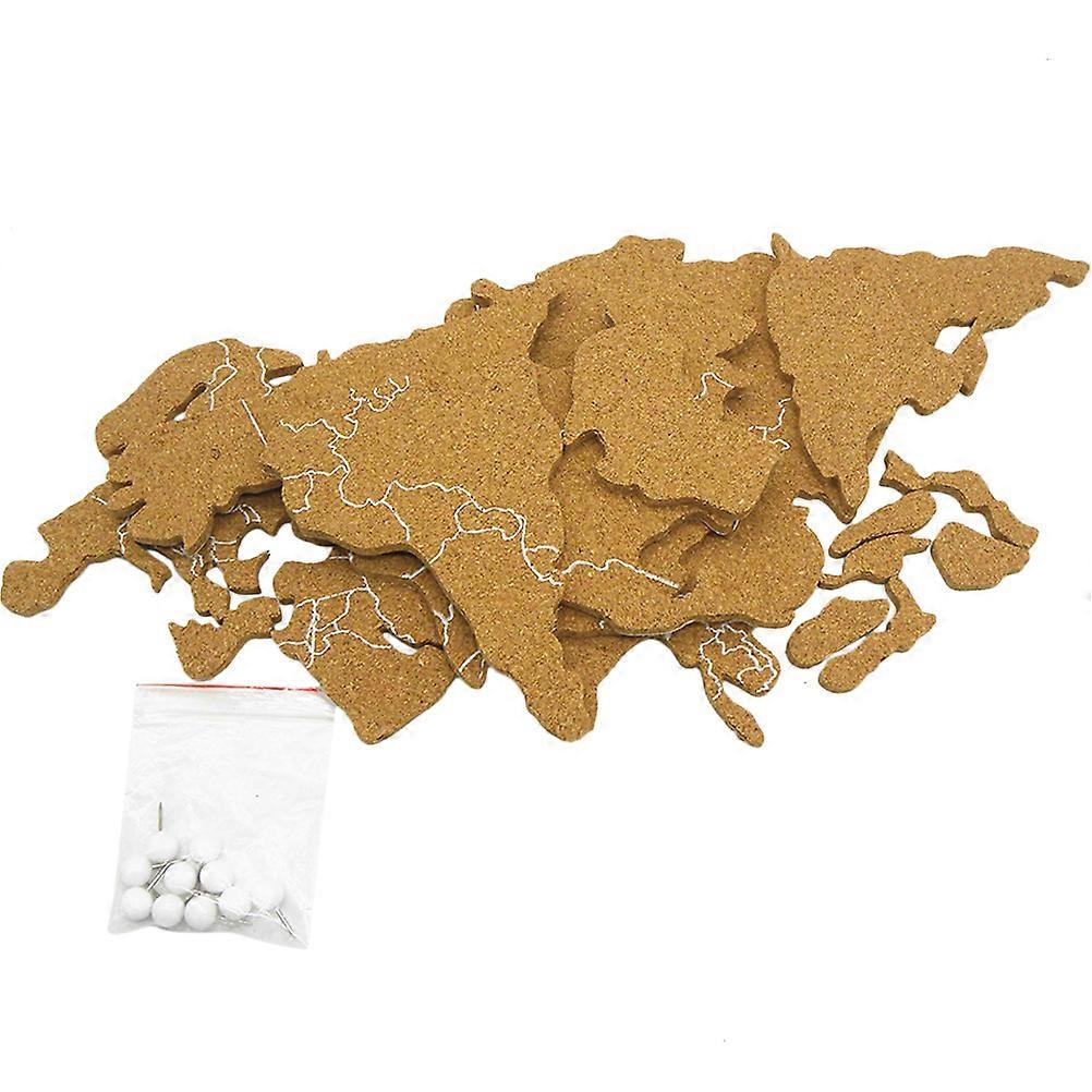 Soft Cork Board World Map with Self Adhesive Function 1Set for Wall Decoration