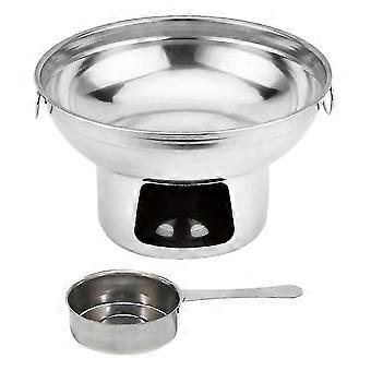 Stainless Steel Alcohol Furnace Chafing Hot Pot Silver 21x21x12.5cm Outdoor Cookware for Camping Backpacking Picnics