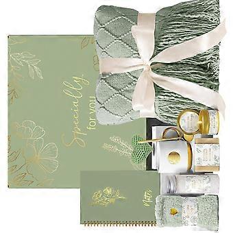 Comfortable Gift Set For Women Blanket Temperatures Control Mug Relaxing Candle Caring Package Multicolor