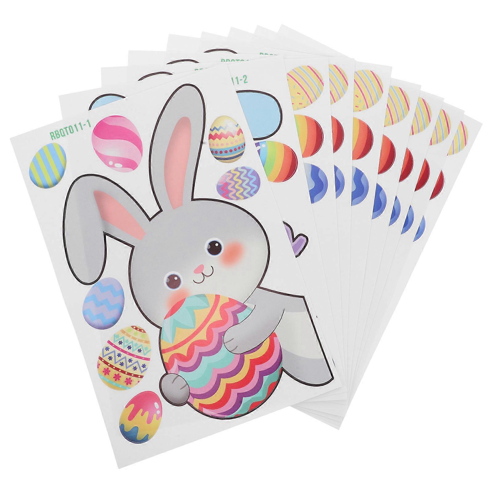 Bunny Stickers Easter Self-Adhesive for Home Decor 9 Sheets