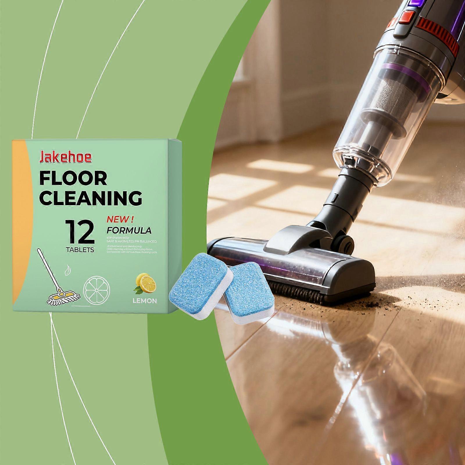 12pcs Lemon Floor Cleaning Tablets, Multi-Surface Use