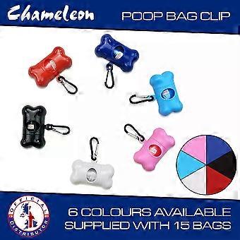 Dog Poop Bag Pet Belt Clip Waste- Choose Your Colour - Supplied with 15 Bags