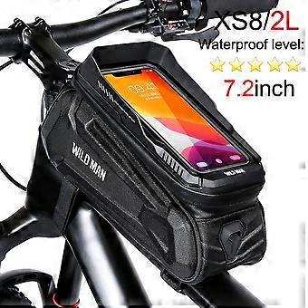 Borsa da bicicletta impermeabile Touch Screen Cycling Bag Top Front Tube Frame Mtb Road Bike Bag 7.2 Phone Case Bike Accessori