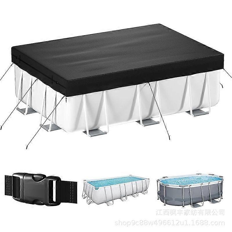 Rectangular pool covers, solar-powered pool covers for above-ground pools, and buckle covers for rectangular or oval pools. Black > 213*305cm