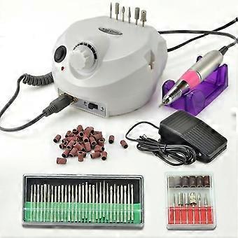 White Nail Drill Kit Round Polisher Electric DeviceNail Drill 30,000 RPM Professional EU Plug for Nail Foot Manicure
