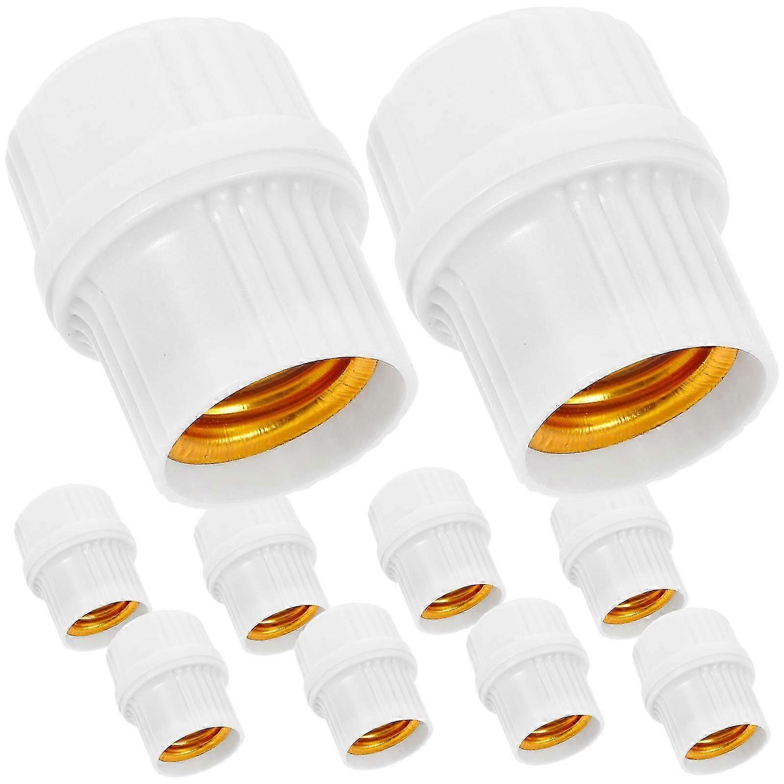 Waterproof E27 Light Bulb Socket, Copper & PC Material, Durable, White, 10 Pack for Home, Office, Patio