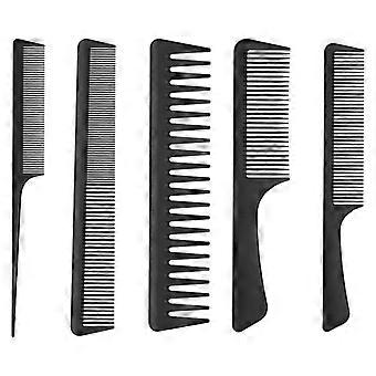 5 Kohlefaser-Haarkamm, antistatische Frisurenkämmhitze, Friseur mit feinen und breiten Zähnen