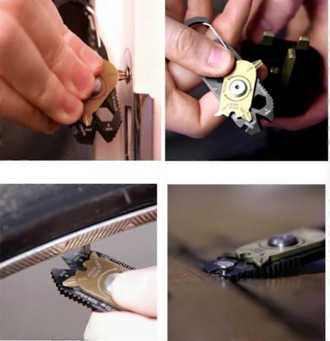 2 Pieces Outdoor Multi-Function Combo Tools Outdoor Handheld Gadgets Portable EDC Handheld Keychain
