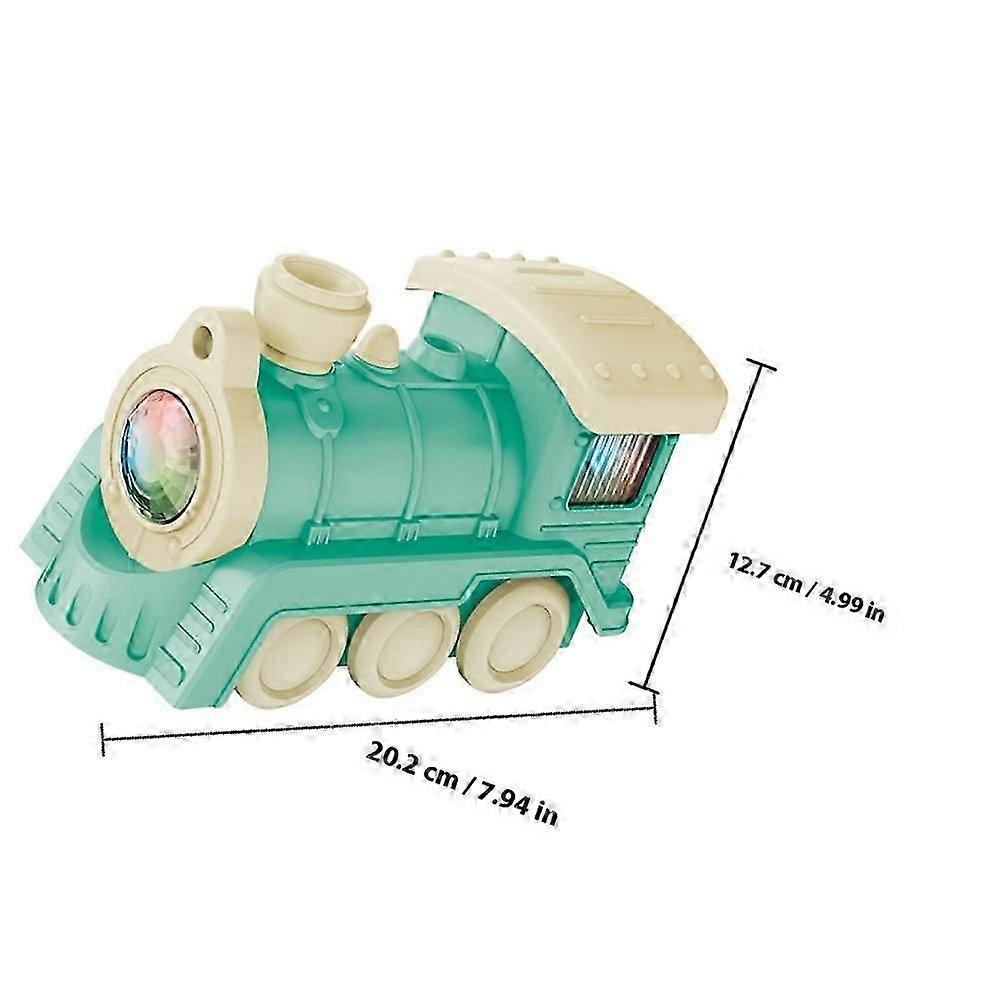 Trem de brinquedo educativo com efeitos sonoros e luminosos para crianças, feito de plástico resistente, verde, 19 cm (7,5 polegadas).