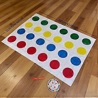 Body Twist and Balance Dance Mat Game, Interactive Multiplayer Floor Toy with Color Dots Spinner and Dice for Family Parties and Outdoor Activities