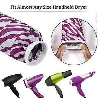 Loose Natural Hair Bonnet Dryer Attachment Quick Drying Cap - Black or Purple (Purple Animal)