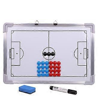 1 Aluminum Alloy Football Board Hangable Football Board Coaching Training Board Practice Board with 27 Pcs Fridge Magnets and 1 Pc Eraser and 1 Pc Mar