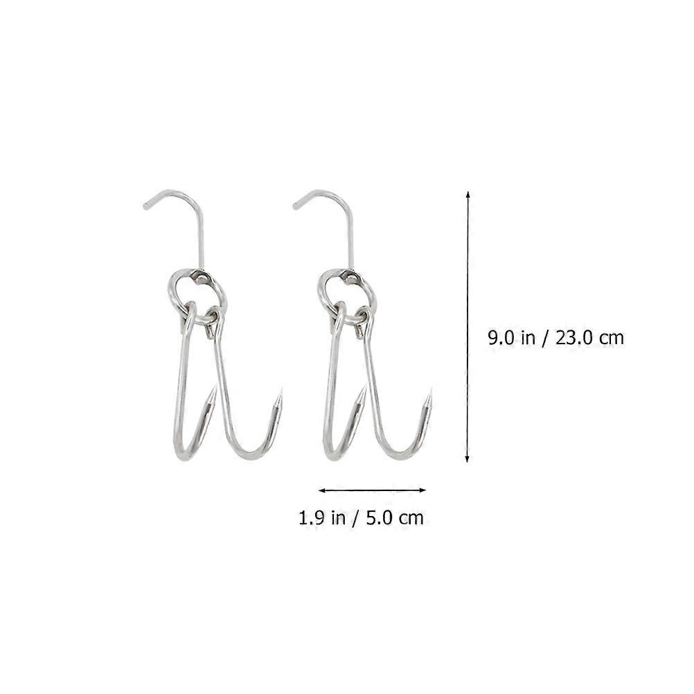 10 Pcs Sturdy Meat Hooks Creative Poultry Hooks Simple BBQ Hooks (Silver)