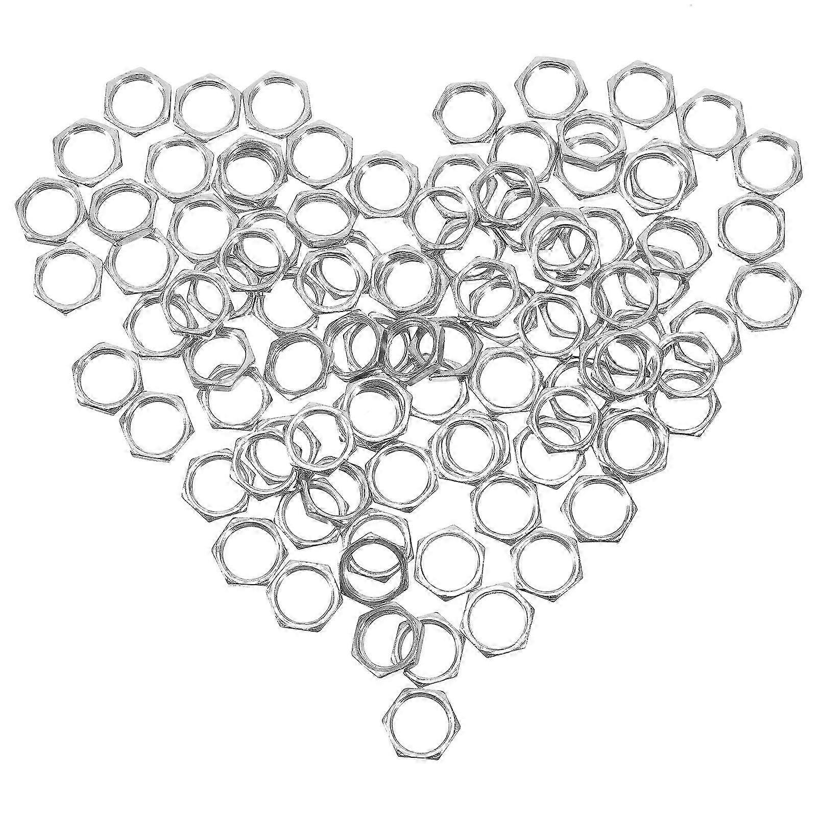 Electronic Hexagon Nuts Flat Head for Equipment Use 100Pcs Set