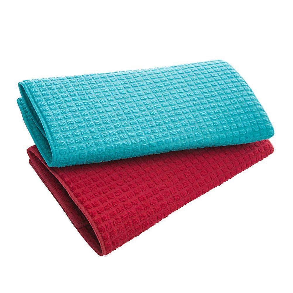 2PCS Rectangular Dish Drying Mats Microfiber Tableware Drying Pads Multipurpose Absorbent Non-Slip Table Mat (Random Color)