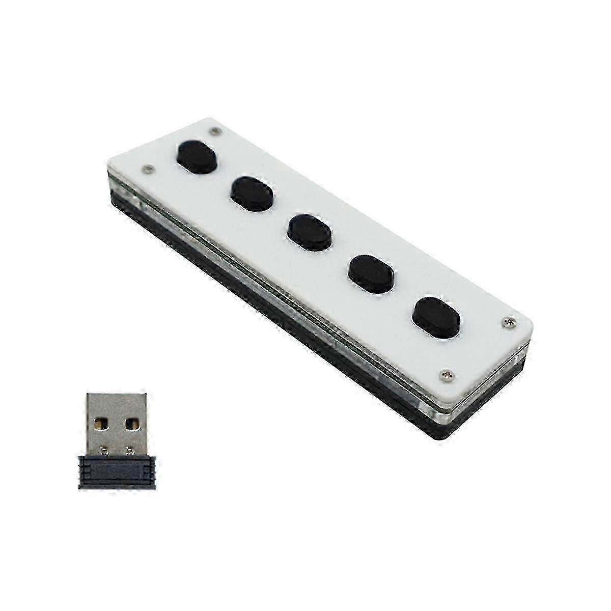 Silent Silicone Bluetooth Macro Programming 5-Keys Custom Copy Paste USB Keypad