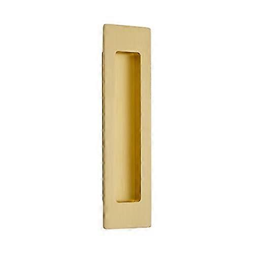 7 Inch Rectangular Flush Pull Handle Satin Brass Finish, Modern SpaceSaving Recessed Pocket Door Handle