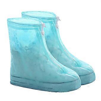 Waterproof Shoe Covers XXL Green, Reusable Silicone Overshoes with Zipper, NonSlip Rain Boot Protectors for Men and Women