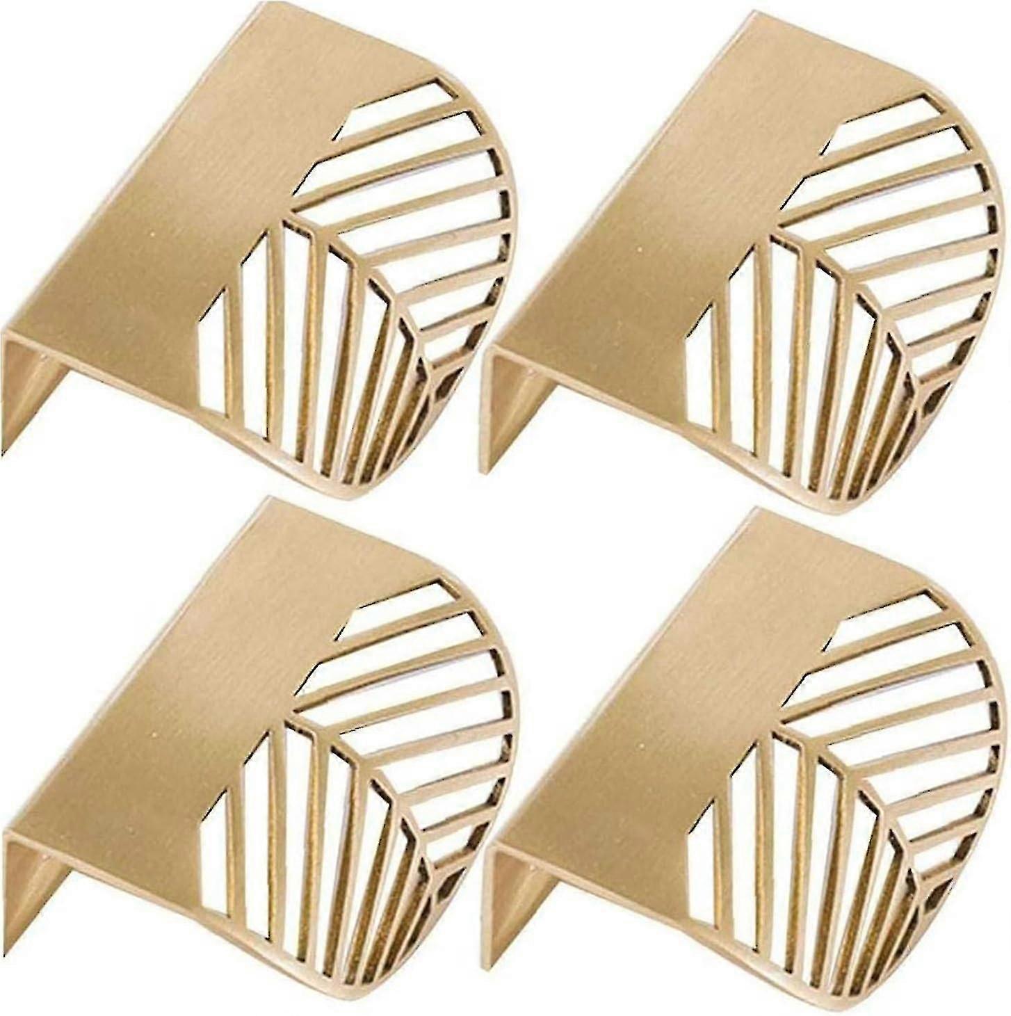 Gold Cupboard Handles, 4pcs Leaf Shape Cabinet Pulls Brass Gold Kitchen Door Copper Drawer Pull Knobs Hardware