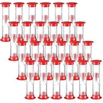 24 STÜCKE 1 Minute Roter Sand Timer Set Acryl Sanduhr für Kinder und Erwachsene Klassenzimmer Home Küche Büro Spiele